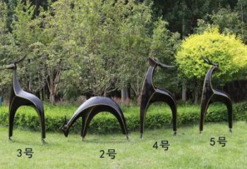 小鹿雕塑批發，幾何動物雕塑，抽象小鹿雕塑標準