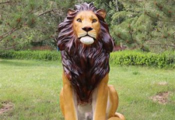 仿真獅子雕塑，公園動物景觀雕塑，玻璃鋼獅子雕塑