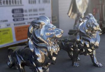 雕塑獅子景觀(guān)制造，街景小品，不銹鋼獅子雕塑優(yōu)價(jià)