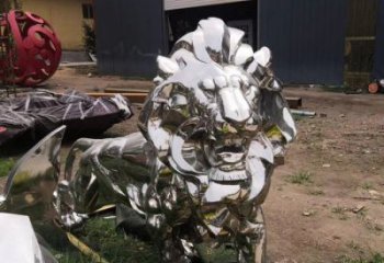 景觀獅子雕塑優(yōu)選，陸地擺件，不銹鋼獅子雕塑供應(yīng)