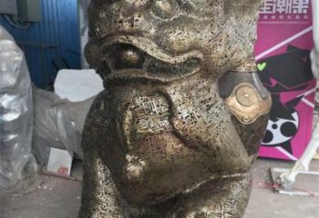 透雕獅子雕塑精品，鏤空編織工藝，不銹鋼獅子雕塑供求