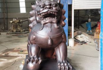 紫銅獅子雕塑提供，露天雕塑，蹲獅雕塑生產(chǎn)承接