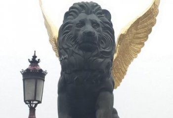 大型獅子雕塑制造商，戶外擺件，軟裝飛獅雕塑定制