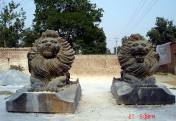 戶外獅子雕塑優價，景觀概念，趴獅雕塑制作精品