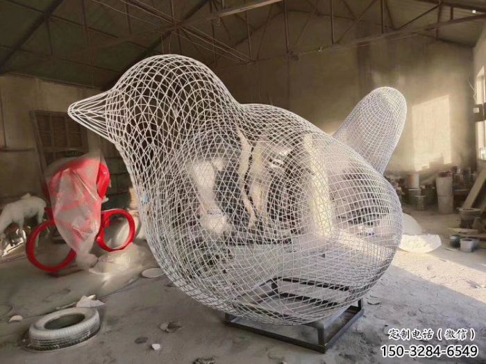 武威鏤空小鳥雕塑精選，陸地擺件，鐵藝鳥兒雕塑精品