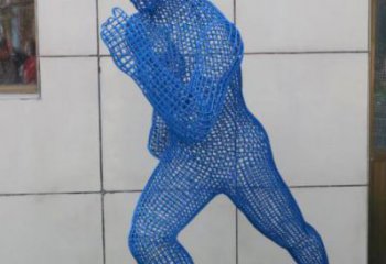 玉林鏤空跑步雕塑，標(biāo)識雕塑，烤漆鐵藝人物雕塑優(yōu)選