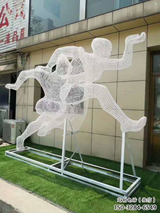 文昌鏤空健兒雕塑制造，校園雕塑，金屬鐵藝人物雕塑展品
