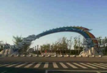 秀英云朵大門雕塑，公園美陳元素，不銹鋼云朵大門雕塑