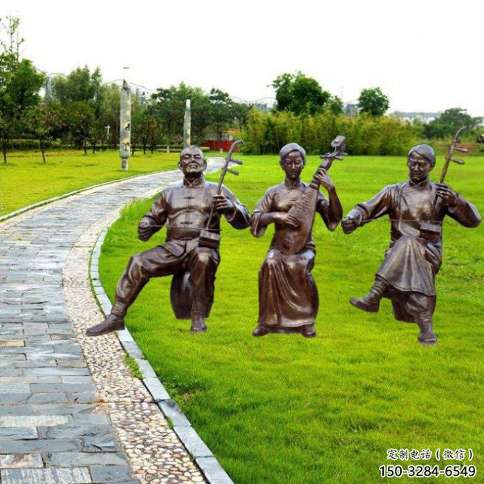 黃岡拉二胡雕塑點擊，景觀雕塑，別墅民俗人物雕塑供求