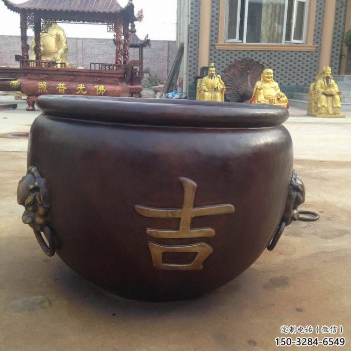 湟中吉字銅缸雕塑-青銅鑄造 湟中吉字銅缸雕塑-青銅鑄造