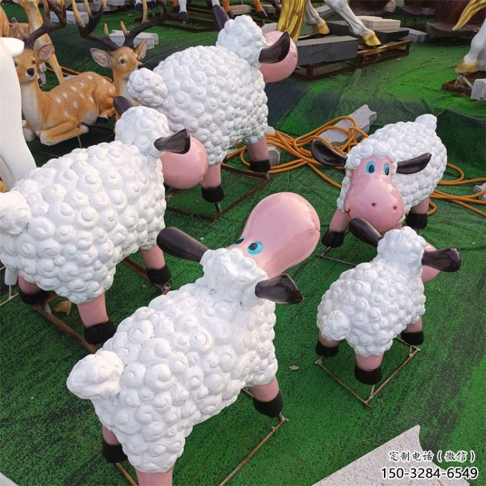 漢中小區小羊雕塑,彩繪動物雕塑,抽象效果 漢中小區小羊雕塑,彩繪動物雕塑,抽象效果
