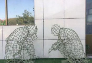 青銅峽鏤空對弈雕塑標準，廣場雕塑，鐵藝民俗人物雕塑供給