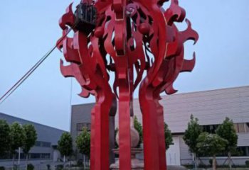 海北火球雕塑，精神堡壘火球雕塑落地展示