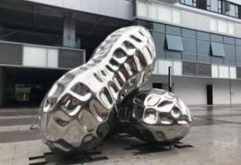 銅川花生雕塑制造，白鋼構(gòu)件，不銹鋼花生雕塑提供