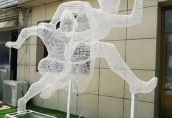 城關(guān)鏤空健兒雕塑制造，校園雕塑，金屬鐵藝人物雕塑展品
