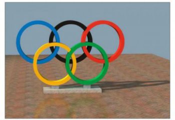 五華五環不銹鋼雕塑，現代景觀擺件，烤漆工藝制作