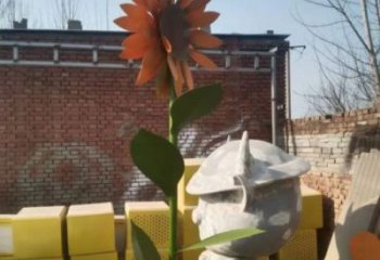 紹興太陽(yáng)花雕塑工程，美陳雕塑，玻璃鋼太陽(yáng)花雕塑廠家