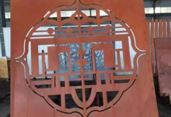 紹興鏤空景墻雕塑，耐候鋼鏤空工藝設計