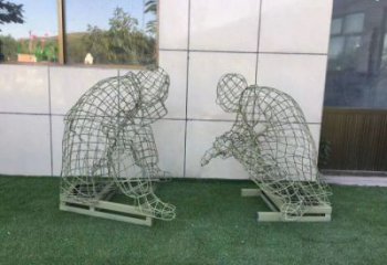 紹興鏤空下棋雕塑供需，廣場雕塑，鐵藝民俗人物雕塑選用