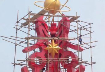 萬盛景觀科技之星雕塑選用，美陳雕塑，抽象不銹鋼科技之星雕塑標準